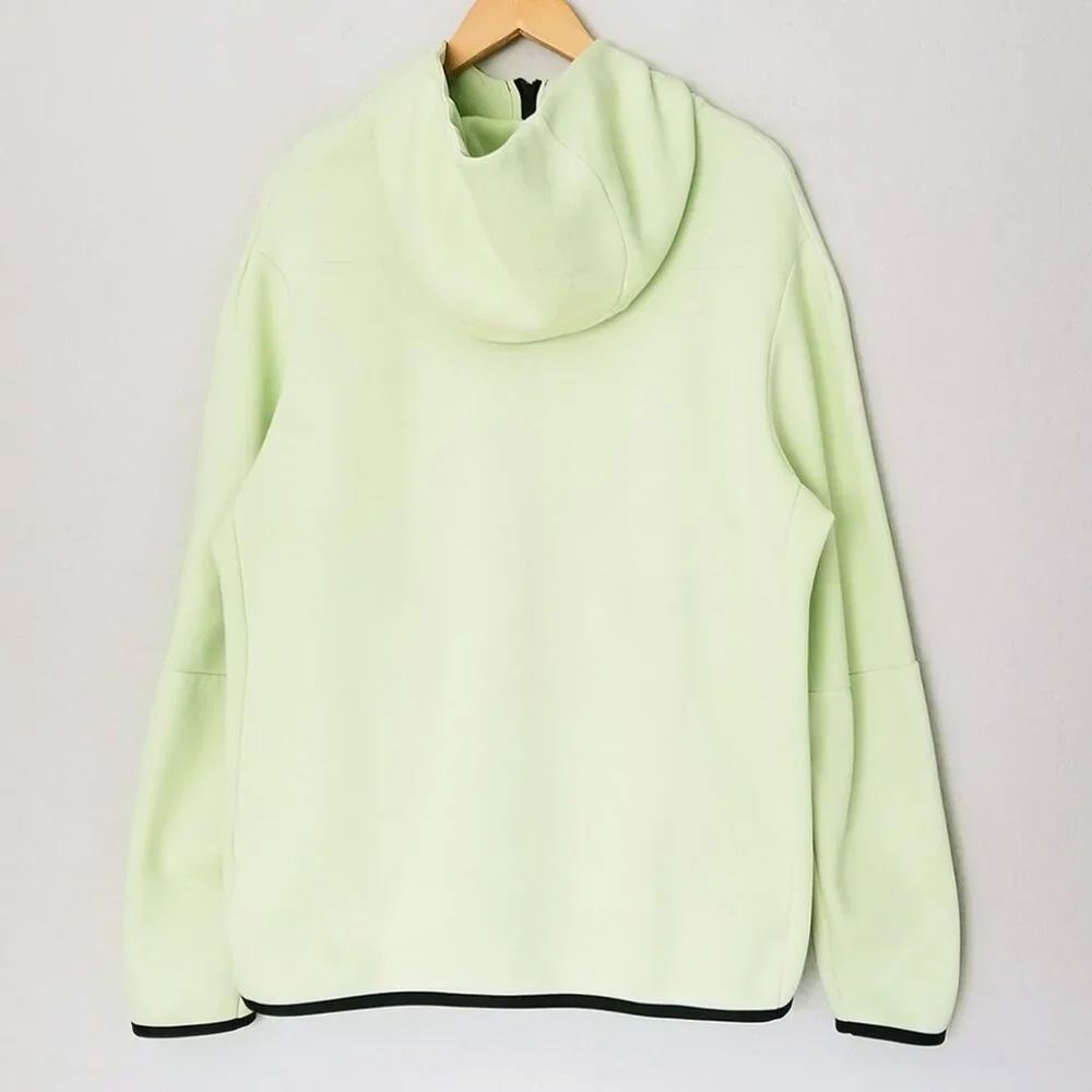Nike Sportswear Men's L Tech Fleece Full-Zip Hoodie in Light Liquid Lime Black - Picture 6 of 16